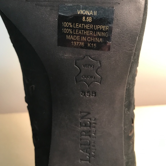 LAUREN RALPH LAUREN LEATHER VIONA ll EYELET HEELS - Picture 10 of 15